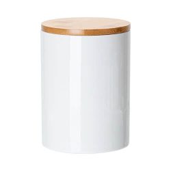 recipient en céramique avec couvercle en bois
